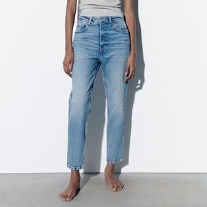 Zara High Rise Mom Fit Jeans